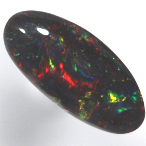 SOLID BLACK OPAL Bright cherry red and green